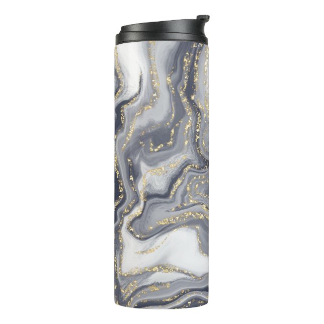 Bouteilles Isothermes Marbled Gray, White and Gold (Tourné sur la gauche)