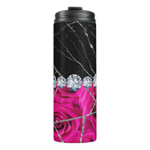 Bouteilles Isothermes Marbre blanc Rose noir Parties scintillant