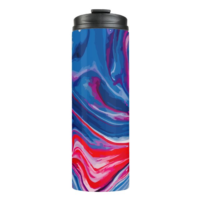Bouteilles Isothermes Marbre bleu rouge (Devant)