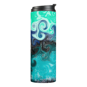 Bouteilles Isothermes Marbre d'art Turquoise bleu et noir