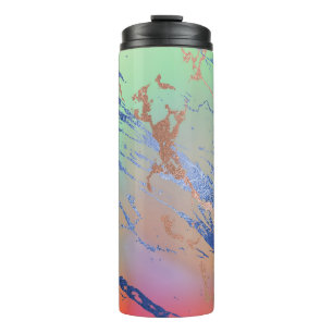 Bouteilles Isothermes Marbre vif   Aquarelle couleur gras pastel