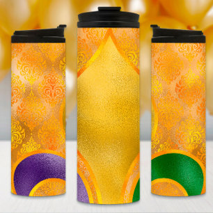 Bouteilles Isothermes Mardi Gras Tumbler, Golden Fleur de Lis