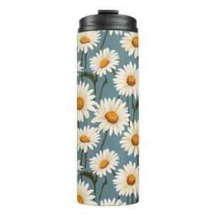 Bouteilles Isothermes Marguerites sur bleu