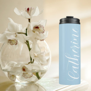 Bouteilles Isothermes Mariage bleu clair stylisé Bridesmaid