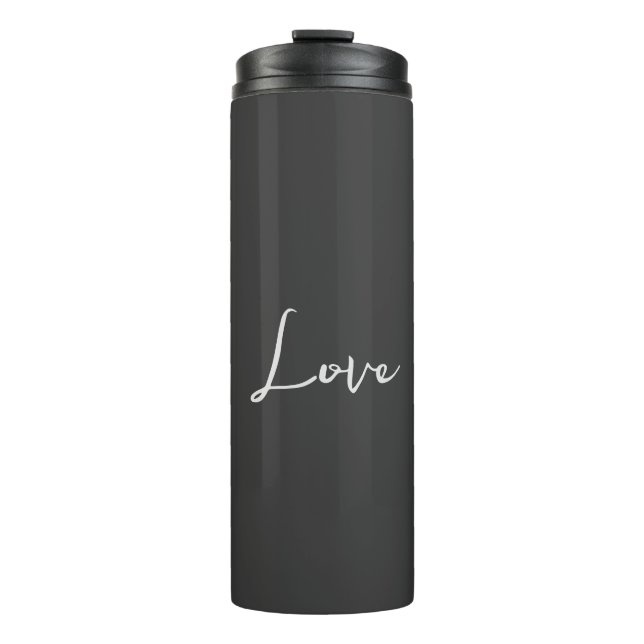Bouteilles Isothermes Mariage d'amour Arrière - plan gris élégant (Devant)