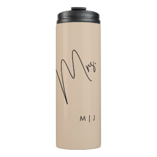 Bouteilles Isothermes Mariée moderne   Beige + noir