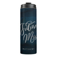 Marine Luster Dark Blue Silver Monogramme Avenir M