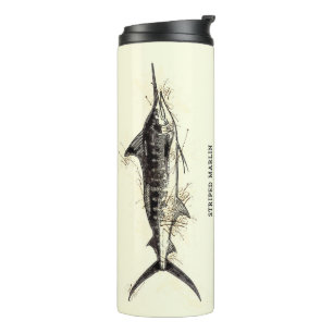 Bouteilles Isothermes Marlin rayé Vintage Fisherman Idée cadeau Artwork