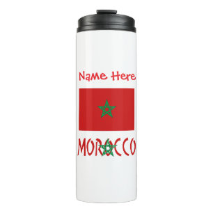 Bouteilles Isothermes Maroc Marocain Drapeau Rouge Personnalisé