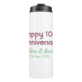 Bouteilles Isothermes MARON GREEN PASTEL happy 10th anniversary wedding