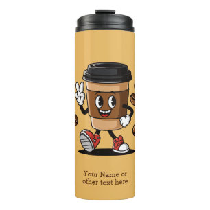 Bouteilles Isothermes Mascotte de café Cute Texte Personnalisée