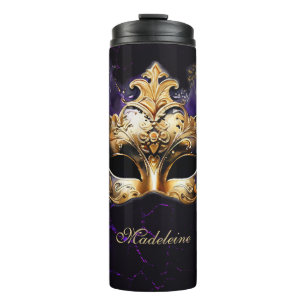 Bouteilles Isothermes Masque de Mascarade Or Violet Cadeau Dramatique