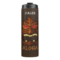 Masque Tiki en Bois Vintage Nom Personnalisé
