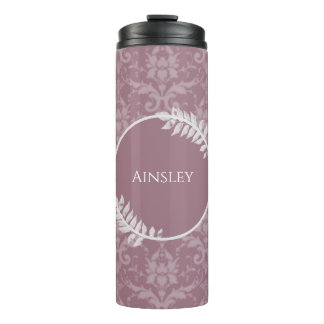 Bouteilles Isothermes Mauve Elegant Damask Personnalisé Thermal Tumbler