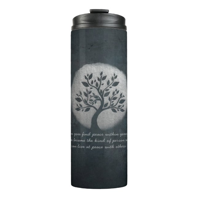 Bouteilles Isothermes Méditation Yoga Reiki Instructeur Arbre Argent Cit (Devant)