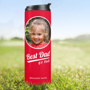 Bouteilles Isothermes Meilleur Papa Par Photo Personnalisée Golf Rouge