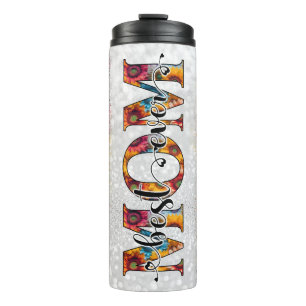 Bouteilles Isothermes Meilleure Maman Jaune Rouge Floral