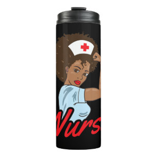 Bouteilles Isothermes Melanin Black Nurse Vêtements Cadeau Africain Amér