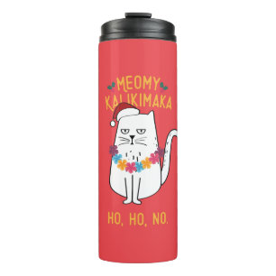 Bouteilles Isothermes Meowy Kalikimaka - Noël drôle de chat