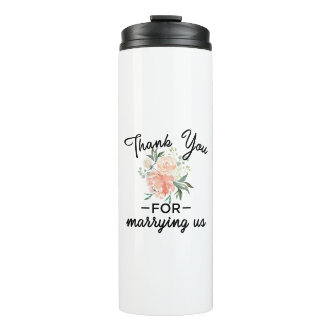 Bouteilles Isothermes Merci officiel Mariage floral (Devant)