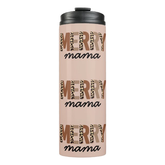 Bouteilles Isothermes "Merry Mama" Bloc de couleur moderne Leopard Boho (Devant)