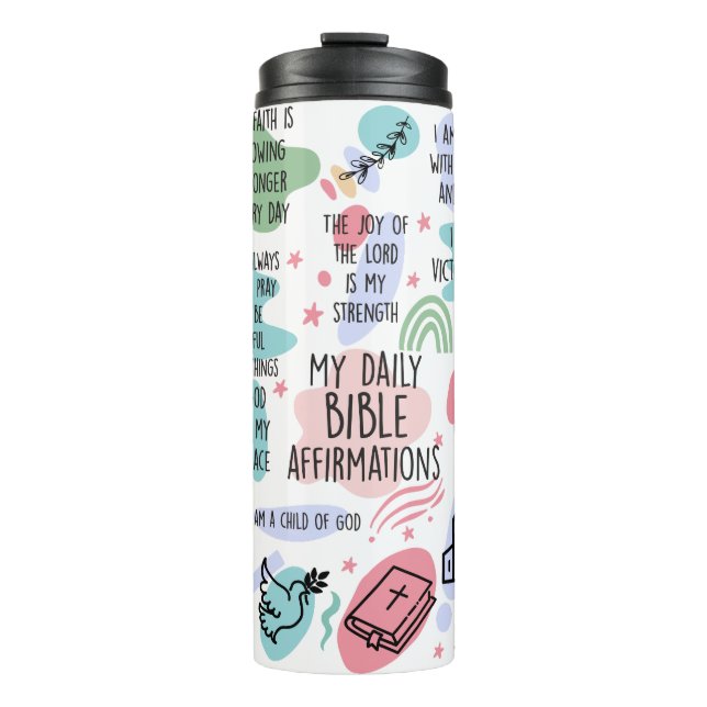 Bouteilles Isothermes Mes Affirmations Bibliques quotidiennes Beverage T (Devant)