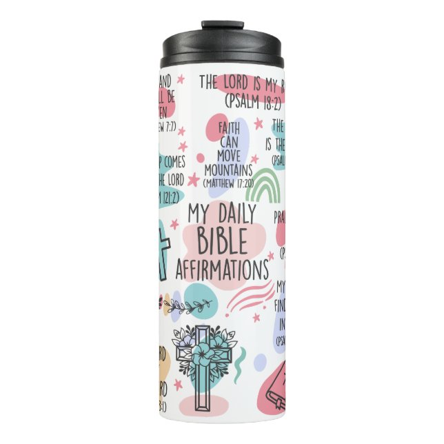 Bouteilles Isothermes Mes Affirmations Bibliques quotidiennes Beverage T (Devant)