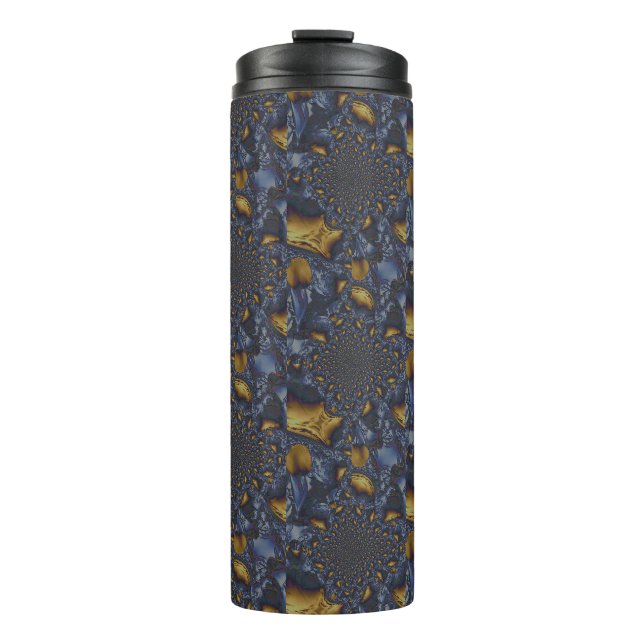 Bouteilles Isothermes Métal Moulé or et argent bleu (Devant)