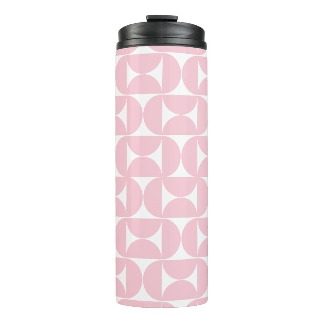 Bouteilles Isothermes Mi-Siècle Moderne Bébé rose et blanc Motif (Devant)