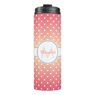 Bouteilles Isothermes Mignonne fille rose Ombre Monogram Polka Dot