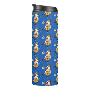 Bouteilles Isothermes Mignonne Snowman Sur Un Motoneige