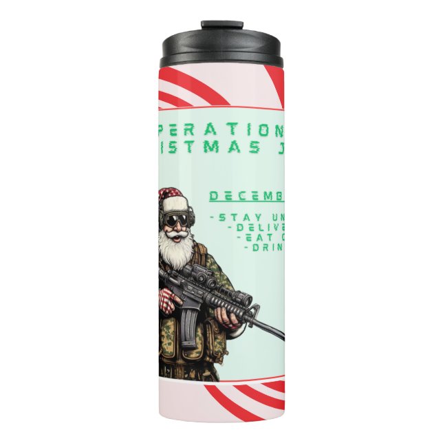 Bouteilles Isothermes Militaire amusant/Père Noël de Noël (Devant)