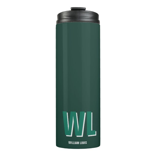 Bouteilles Isothermes Minimalist Emerald Green Personalized Monogram  (Devant)