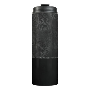 Bouteilles Isothermes Minuit Onyx Romance Black Satiny Grunge Damask