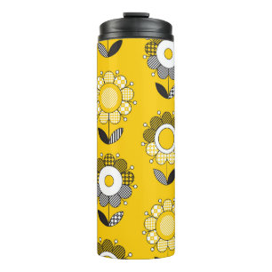 Bouteilles Isothermes Modèle floral jaune simple