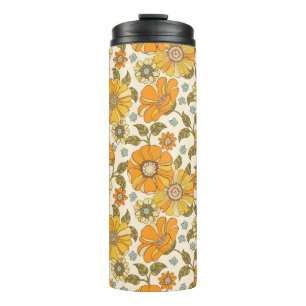 Bouteilles Isothermes Modèle Floral Orange vintage