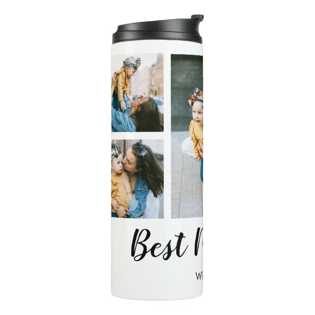 Bouteilles Isothermes Modern Best Mom Ever Photo Collage Cadeau Pour Mam (Tourné sur la gauche)