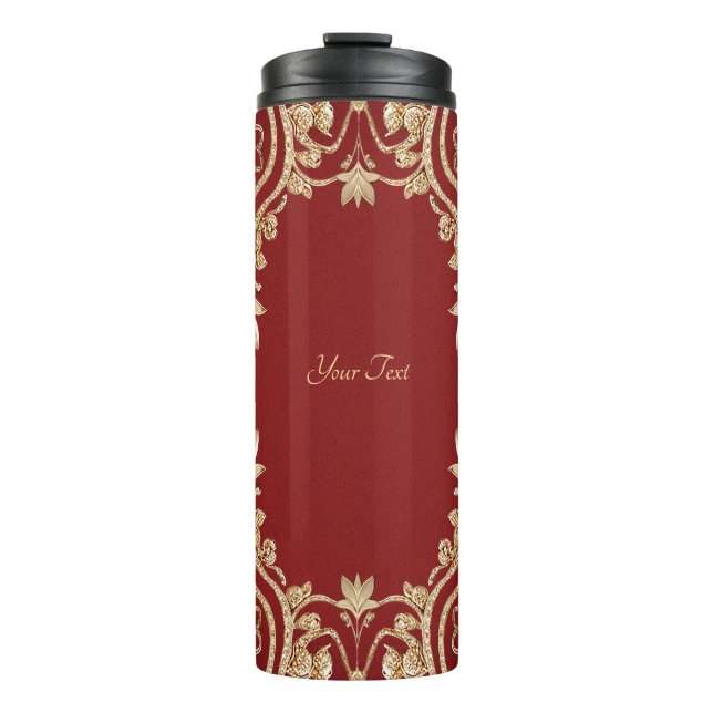 Bouteilles Isothermes Modern Gold Red Floral Thermal Tumbler (Devant)