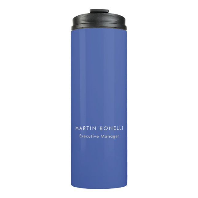 Bouteilles Isothermes Moderne Moyen Bleu Plaine Minimaliste Ajouter un n (Devant)