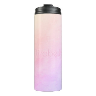 Bouteilles Isothermes Moderne Peach Purple Ombre Aquarelle Laver et nom