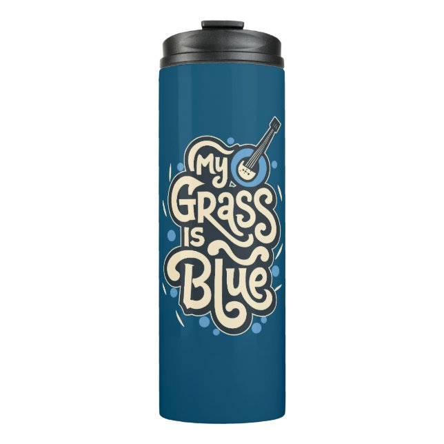 Bouteilles Isothermes Mon Herbe Est Bleu Bluegrass Musique Folle (Devant)