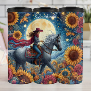 Bouteilles Isothermes Monlit Cowgirl Sunflower Horloge