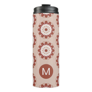 Bouteilles Isothermes Monogramme à motif mandala floral burgundy rose