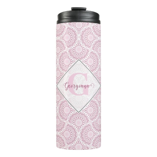 Bouteilles Isothermes Monogramme Art Déco Confetti Lace Mandala (Devant)