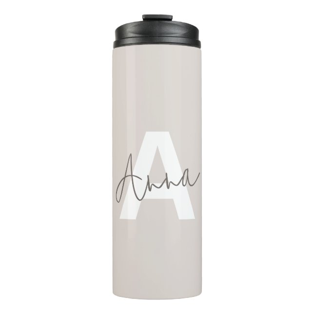 Bouteilles Isothermes Monogramme beige moderne personnalisé (Devant)