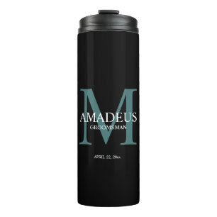 Bouteilles Isothermes Monogramme Bleu Tumbler thermique nommé