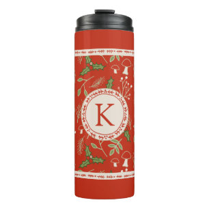 Bouteilles Isothermes Monogramme Bois de Noël Rouge