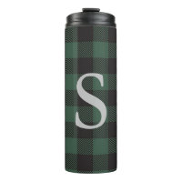 Monogramme classique vert noir de bison tartan pla