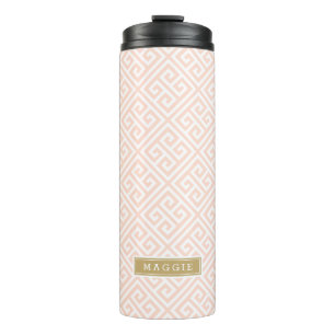Bouteilles Isothermes Monogramme clé rose et or grec