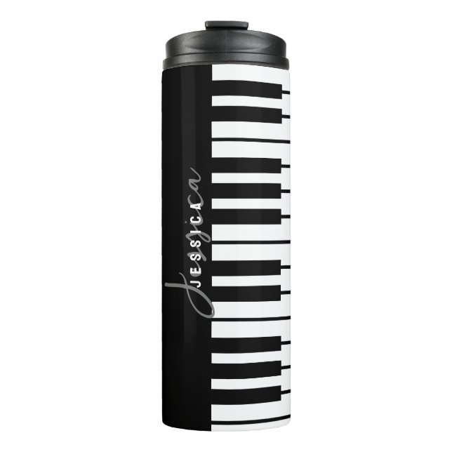 Bouteilles Isothermes Monogramme de clavier de piano noir et blanc (Devant)